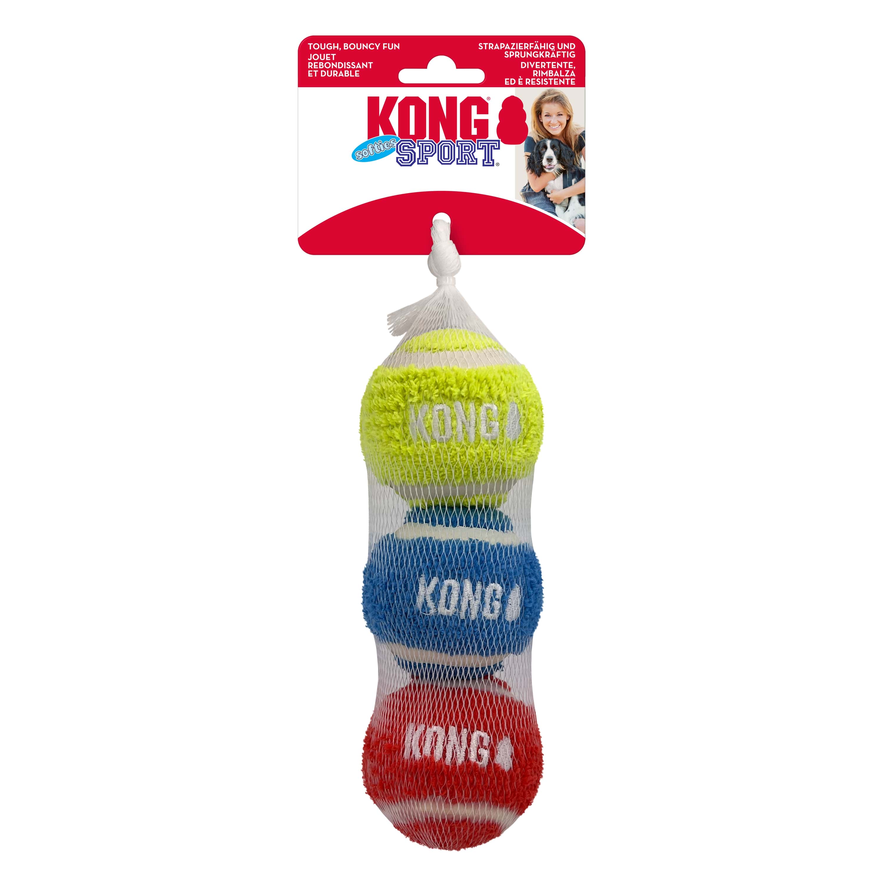 KONG Sport Softies Balls 3-pk Assorted Md [ABSS2E]