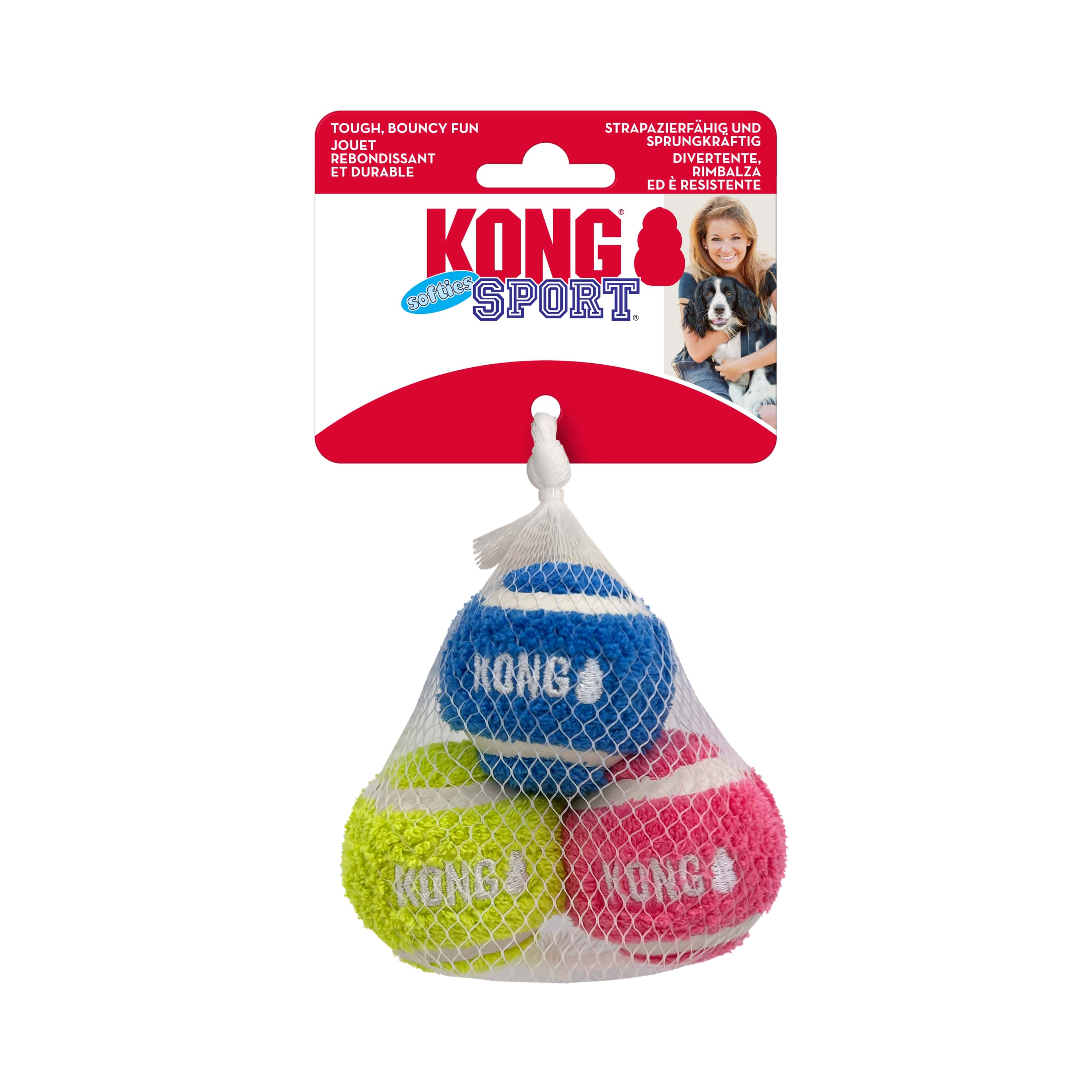 KONG Sport Softies Balls 3-pk Assorted Sm [ABSS3E]