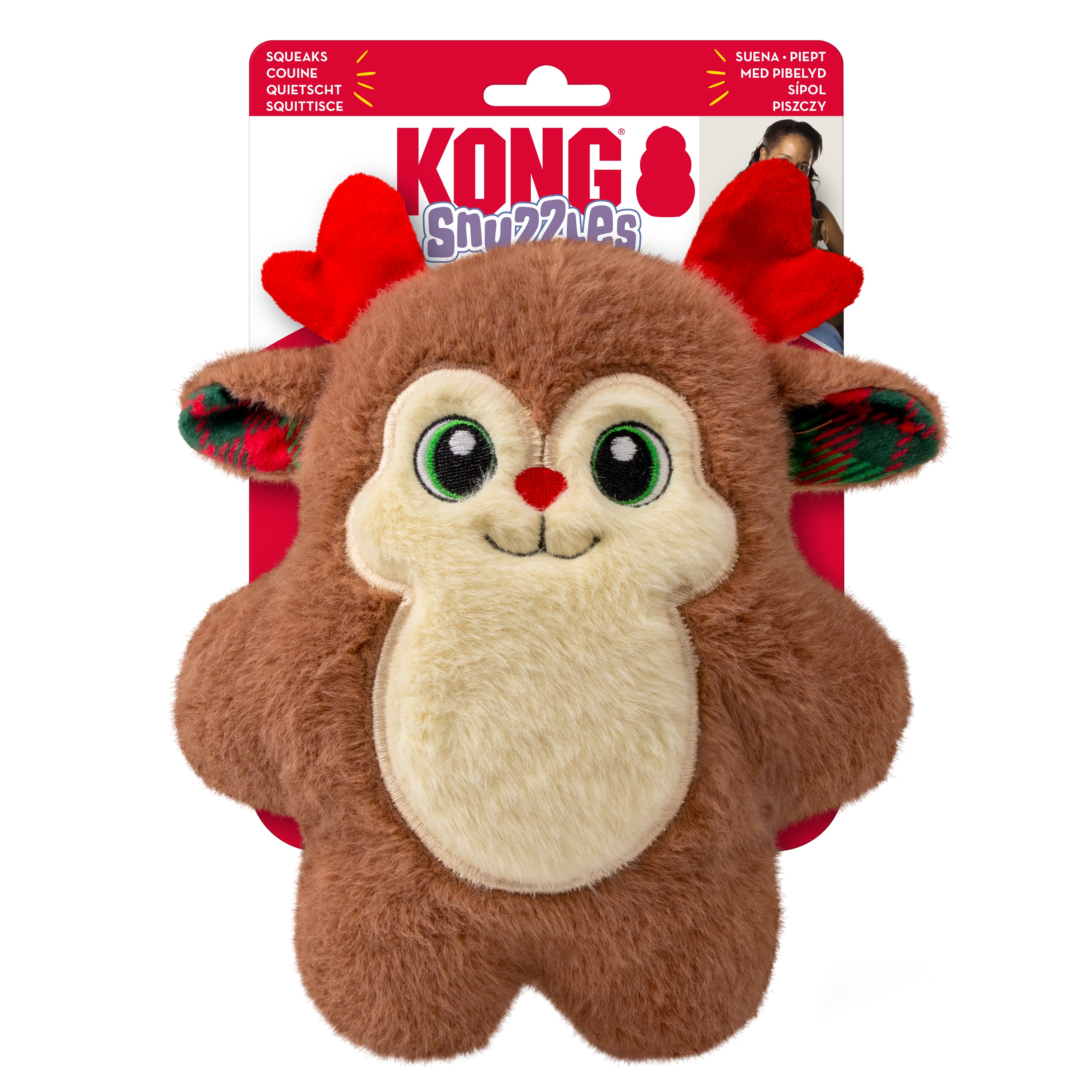KONG Holiday Snuzzles Reindeer Md [H25D132]