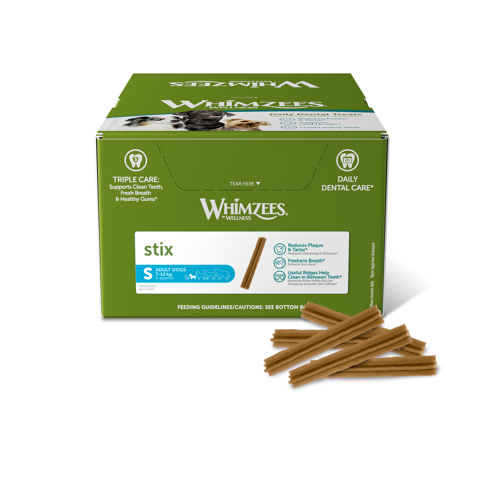 WHIMZEES Tuggben Stix, 15 g, display