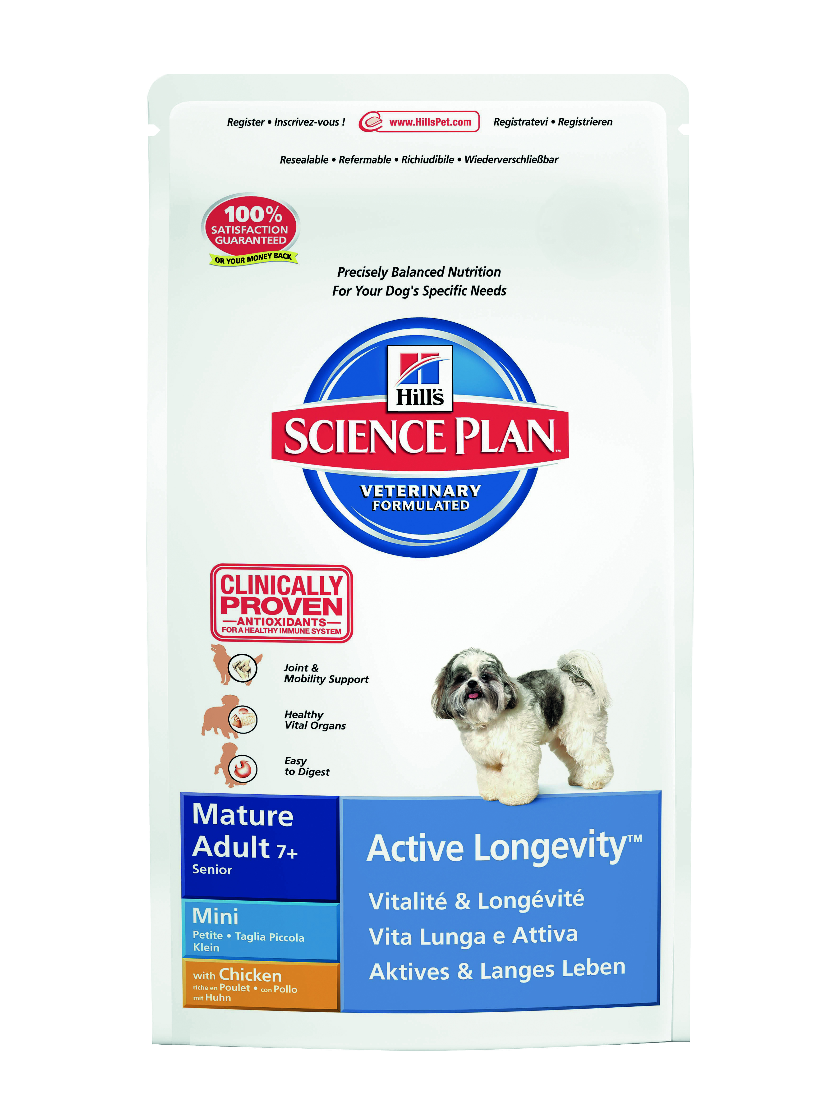 Science Plan™ Canine Mature Adult 7 plus Active Longevity™ Mini with Chicken 7,5 kg