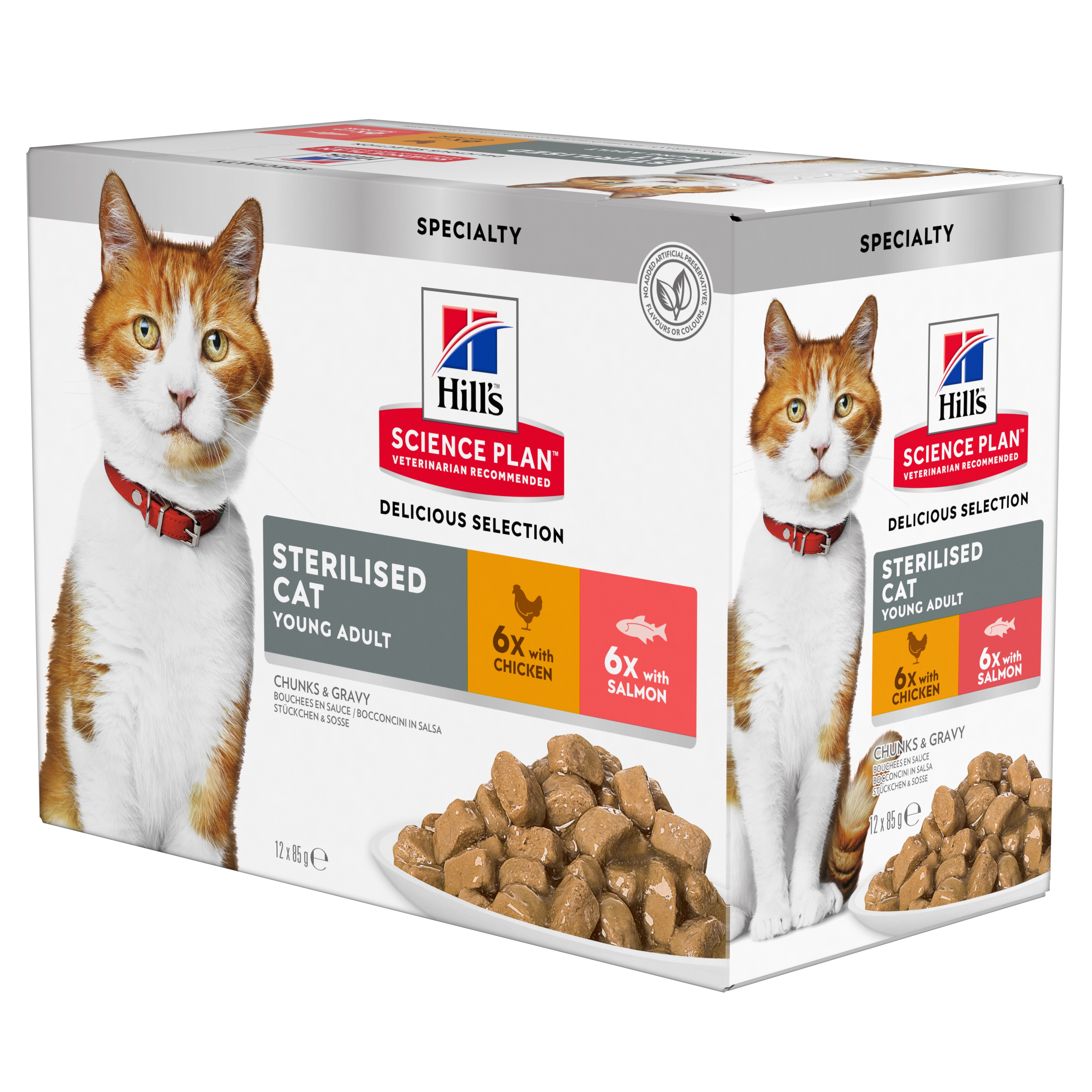 Hill's SP Feline Adult Sterilised Salmon & Chicken 12x85g portionspåsar