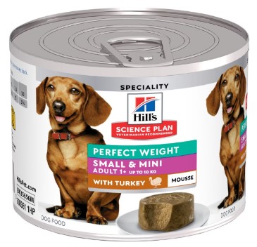 Hill's SP Canine Adult Perfect Weight Mousse Small&Mini Turkey 12 x 200 g