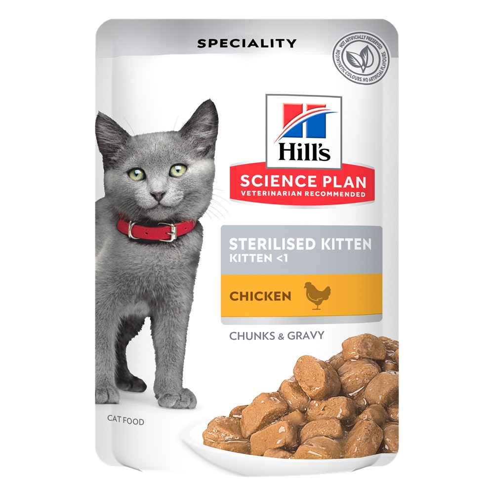 Hill's SP Sterilised Kitten Chicken 12x85g portion bags