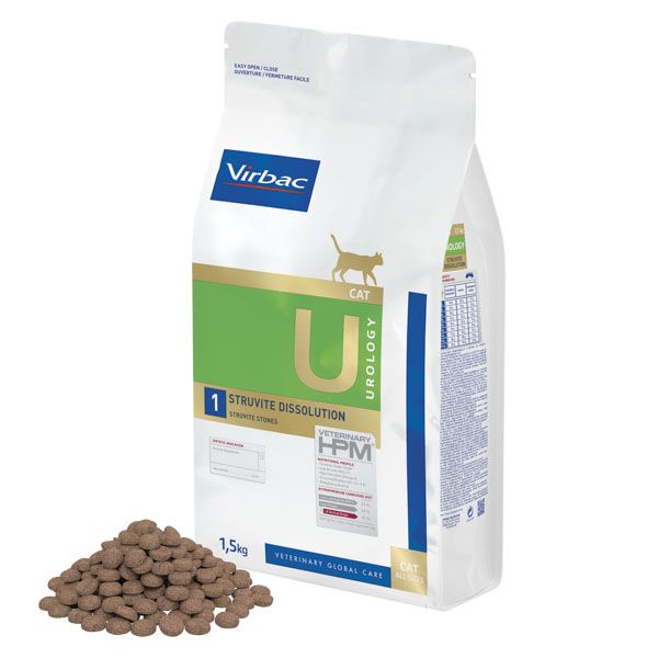 Virbac HPM Cat U1, Urology Struvite Dissolution 1,5 kg