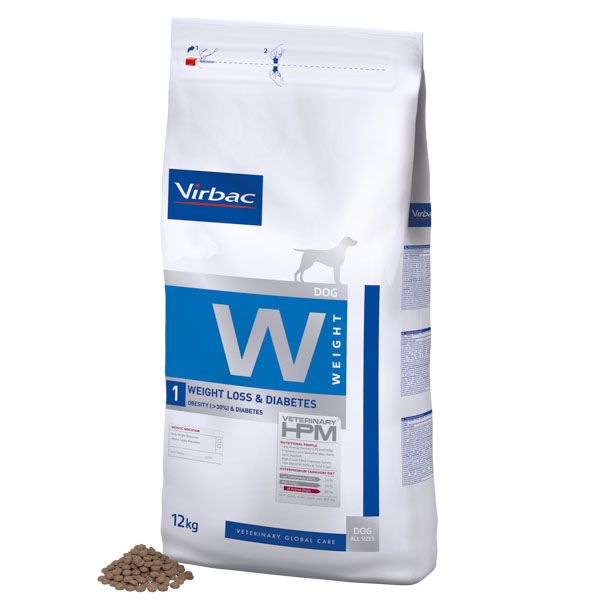 Virbac HPM Dog W1, Weight Loss & Diabetes 12 kg