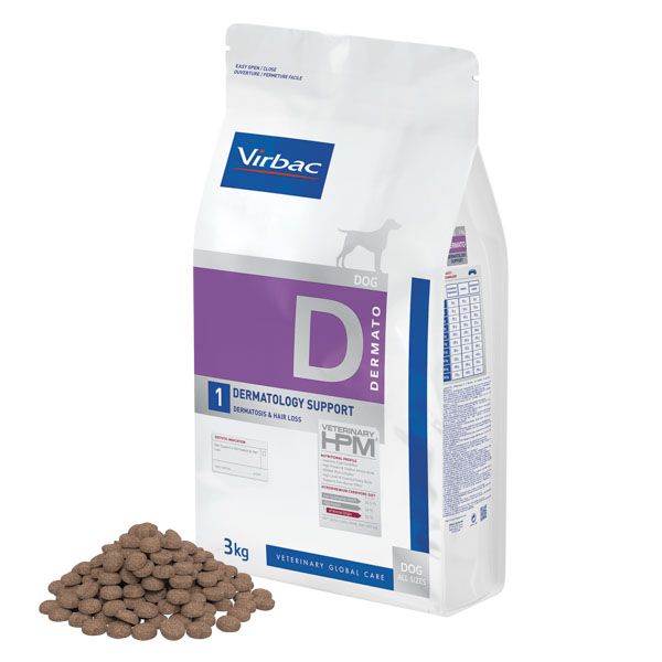Virbac HPM Dog D1, Dermatology Support 3 kg