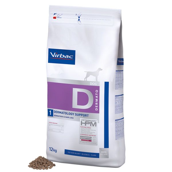 Virbac HPM Dog D1, Dermatology Support 12 kg
