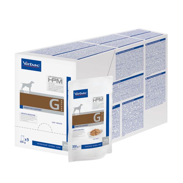 Virbac HPM Dog WET G1, Gastro Digestive Support 9x300 g