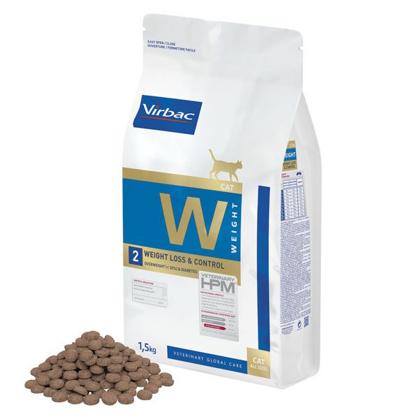 Virbac HPM Cat W2, Weight Loss & Control 1,5 kg