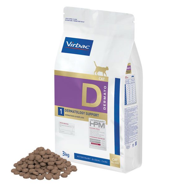 Virbac HPM Cat D1, Dermatology Support 3 kg