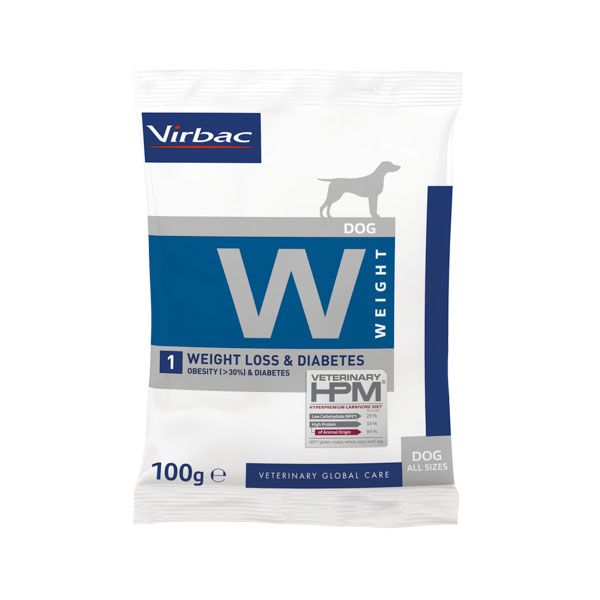 Virbac HPM Dog W1, Weight Loss & Diabetes 15x100 g