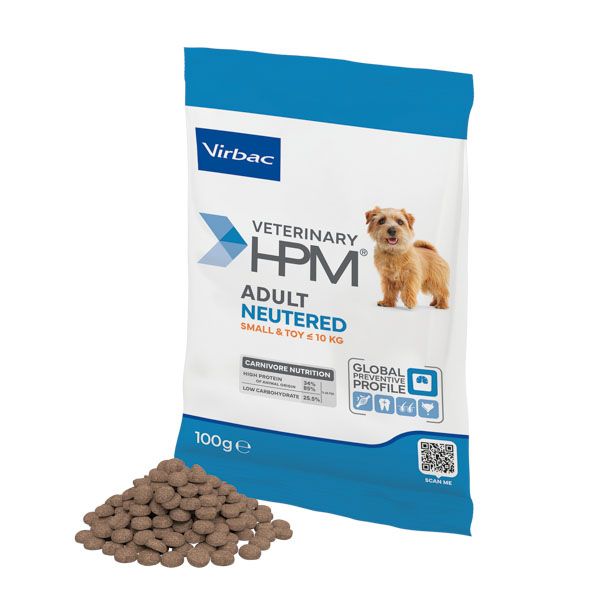 Virbac HPM Adult Neutered Small & Toy Dog 15 x 100 g