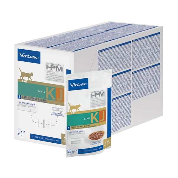 Virbac HPM WET Cat KJ1, Early Kidney & Joint , 12x85 g