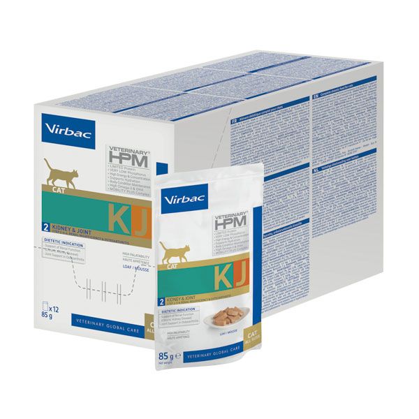 Virbac HPM WET Cat KJ2, Kidney & Joint, 12x85 g
